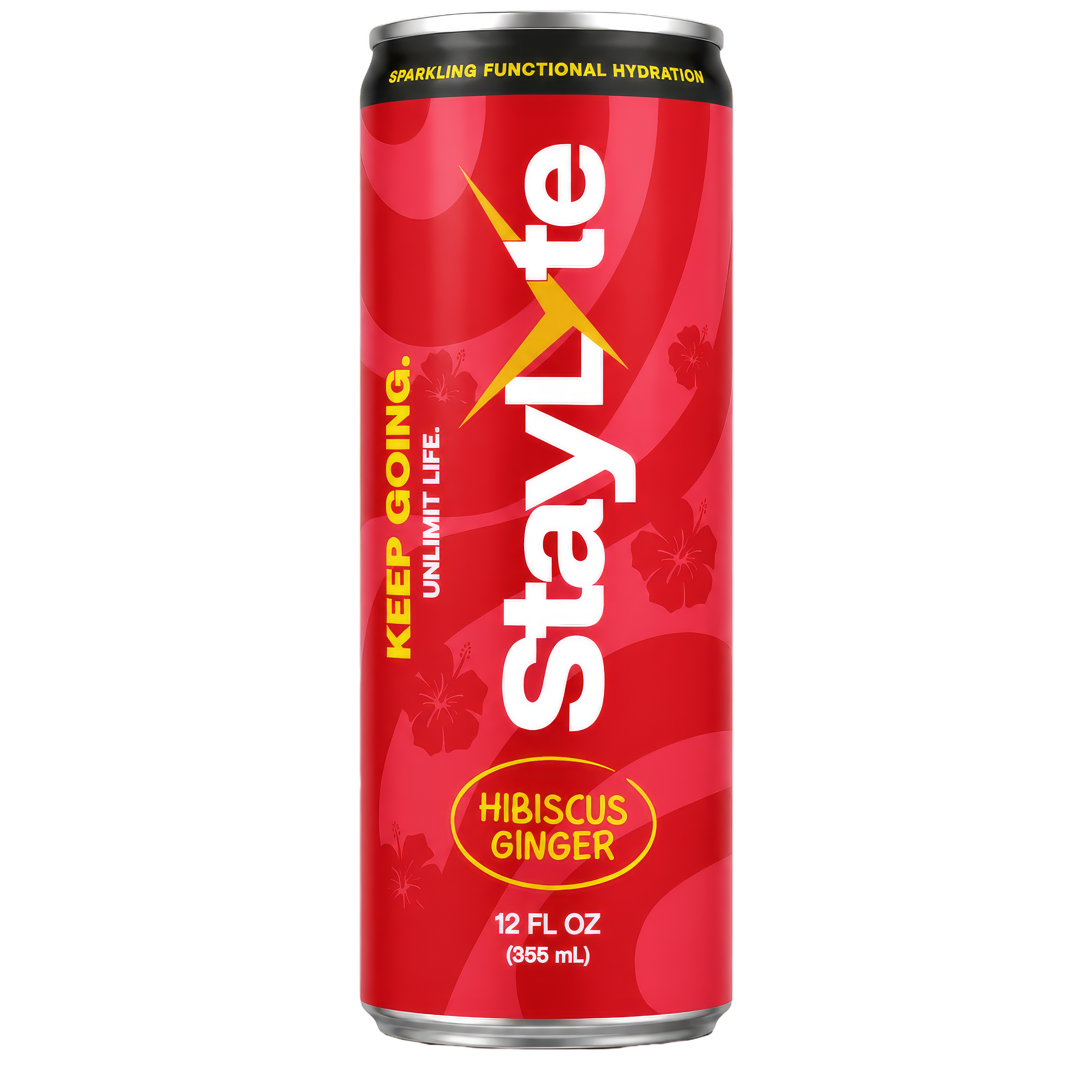 StayLyte Hibiscus Ginger sparkling functional hydration can